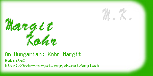 margit kohr business card